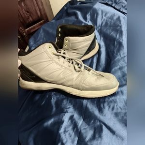 Size 13 basketball shoes of grey and white